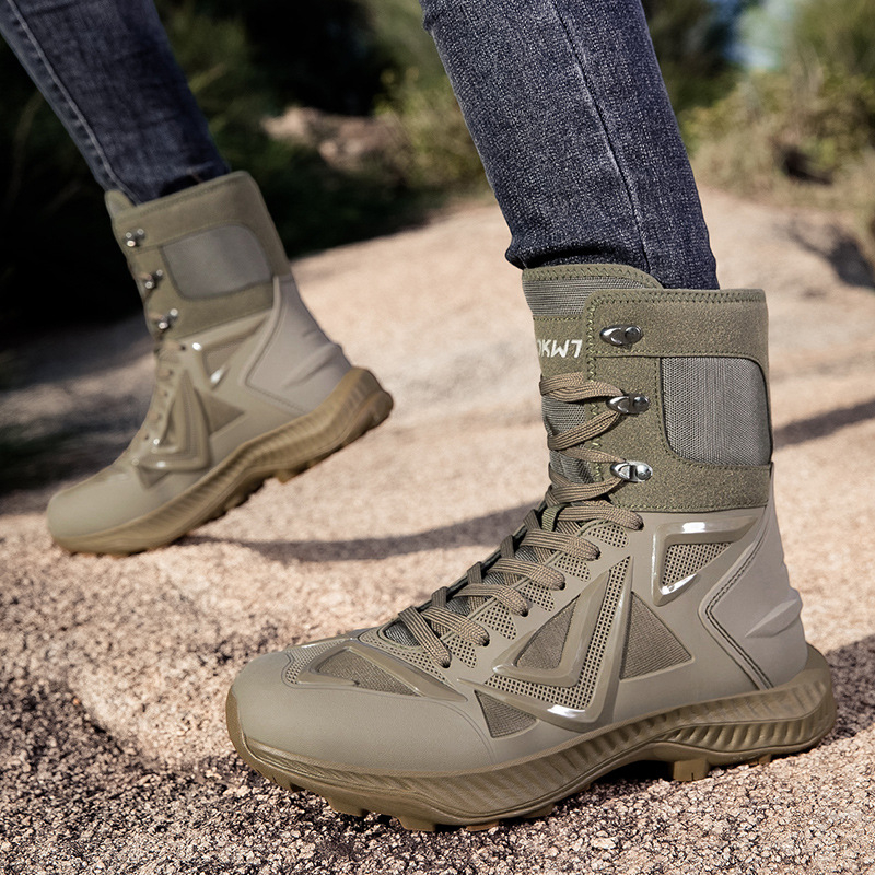 Lauko žygio batai, neslidus gumos padą, aukštas viršūnės TPU+tinklas, cementuota pada, priekinis raištelis