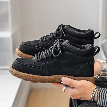 Μποτίνια Μαρτίν για άνδρες – ρετρό μεσαίο ύψος, φθινοπωρινά, αδιάβροχα, αντιολισθητικά, PU επάνω μέρος