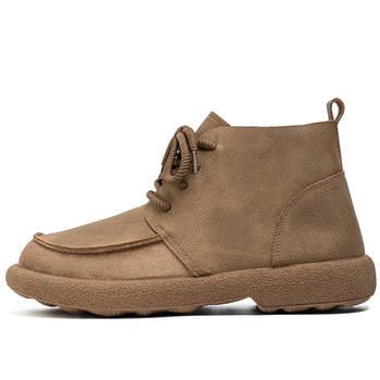 Vīriešu Martin zābaki, vidējā augstuma kāta augšdaļa, apaļa purns, PU augšdaļa, gumijas zole