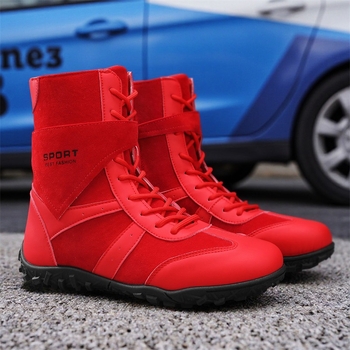 Μποτάκια εργασίας Martin με PU επάνω μέρος, σόλα από καουτσούκ-πλαστικό, μεσαίο ύψος γάμπας, στρογγυλή μύτη, στυλ Martin