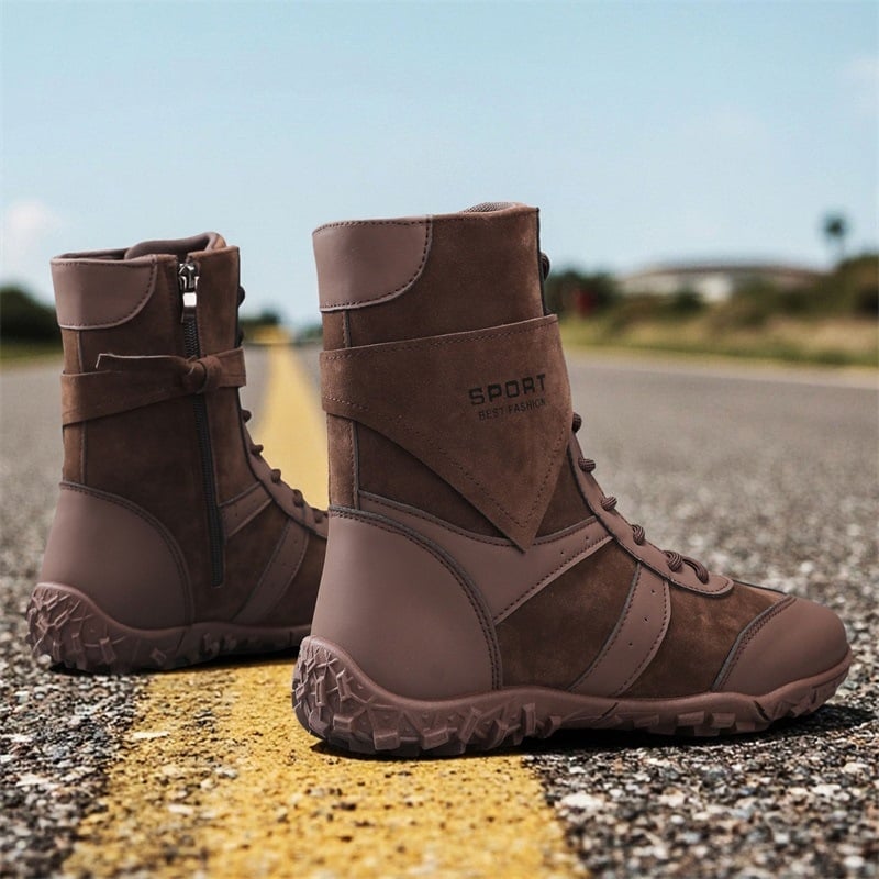 Μποτάκια εργασίας Martin με PU επάνω μέρος, σόλα από καουτσούκ-πλαστικό, μεσαίο ύψος γάμπας, στρογγυλή μύτη, στυλ Martin