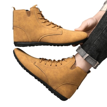 Unisex αθλητικά παπούτσια με high-top σχεδίαση, PU επάνω, αδιάβροτα, κορδόνια, MD σόλα.