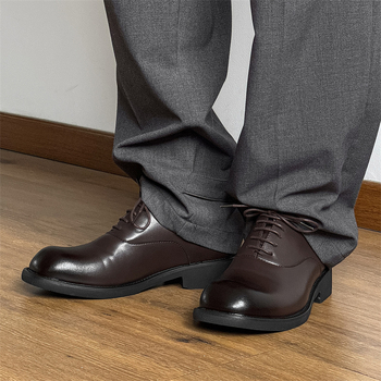 Ανδρικές παντόφλες μισές με τετράγωνη μύτη, σόλα από καουτσούκ, πάνω και εσωτερικό υλικό Super Migration, κωδικός 25325