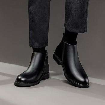 Μαρτίν μποτάκια από μικροϊνα δέρμα για χειμώνα, επένδυση με γούνα, πλαϊνό φερμουάρ, χαμηλό ύψος, αιχμηρό δάχτυλο, PU πάτος