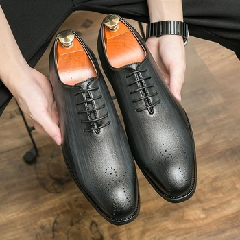 Ανδρικά PU Derby Παπούτσια, Καουτσούκ Σόλα, Κυκλικός Δάχτυλος, Χαλαρός Στυλ, Άνοιξη
