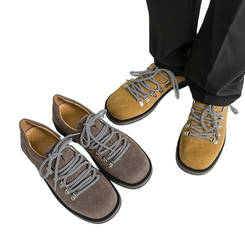 Ανδρικά Δερμάτινα Derby Παπούτσια από Συνθετικό Δέρμα - Στρογγυλή μύτη, Monk Strap (Κορεατικό Στυλ), Καουτσούκ σόλα, Αύξηση Ύψους