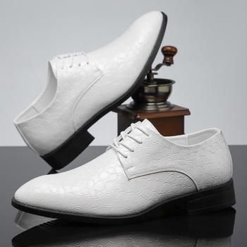 Rio ανδρικά παπούτσια από PU δέρμα, επιχειρηματικά, με σόλα από καουτσούκ και επένδυση γούνας κουνελιού, κορδόνια