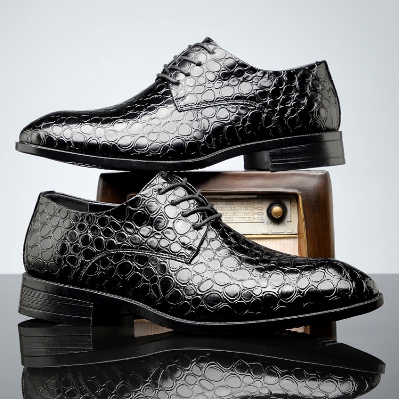 Rio ανδρικά παπούτσια από PU δέρμα, επιχειρηματικά, με σόλα από καουτσούκ και επένδυση γούνας κουνελιού, κορδόνια