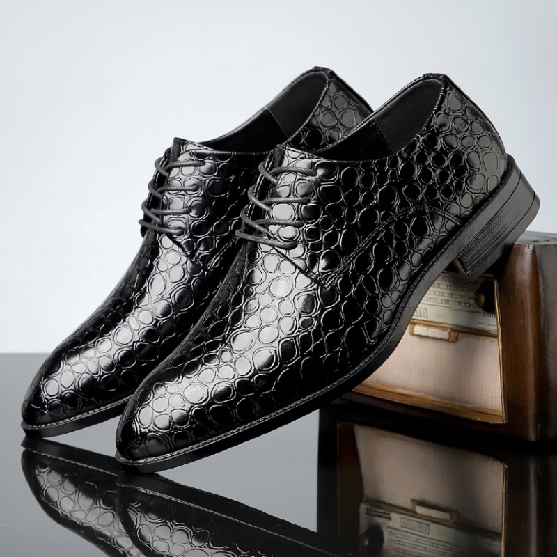 Rio ανδρικά παπούτσια από PU δέρμα, επιχειρηματικά, με σόλα από καουτσούκ και επένδυση γούνας κουνελιού, κορδόνια