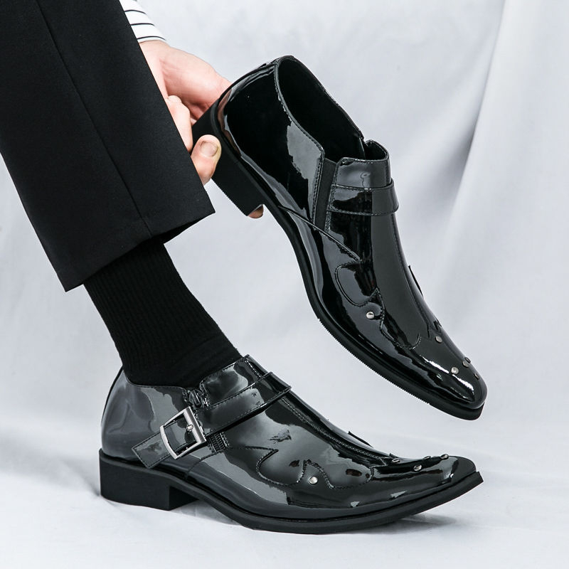 Ανδρικά παπούτσια μονκ στράπ – επάνω μέρος από μικροϊνό δέρμα, σόλα από καουουτσώκ, εσωτερικό από λατέξ, αναπνέοντα και ανθεκτικά στη φθορά