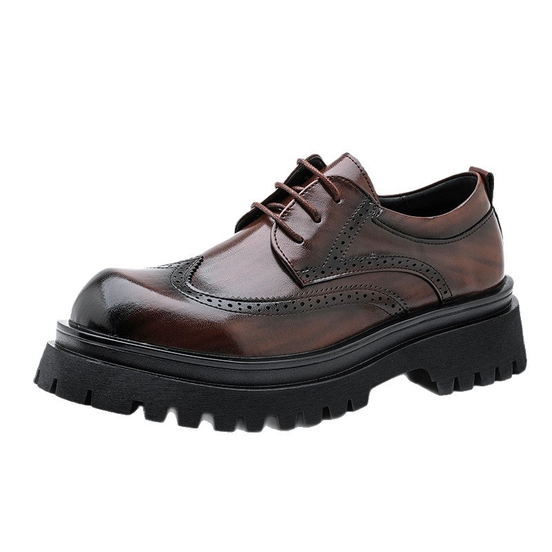 Ανδρικά casual παπούτσια με PU επάνω μέρος, σόλα από καουτσούκ, παχιά σόλα, στρογγυλή μύτη, κορδόνια μπροστά