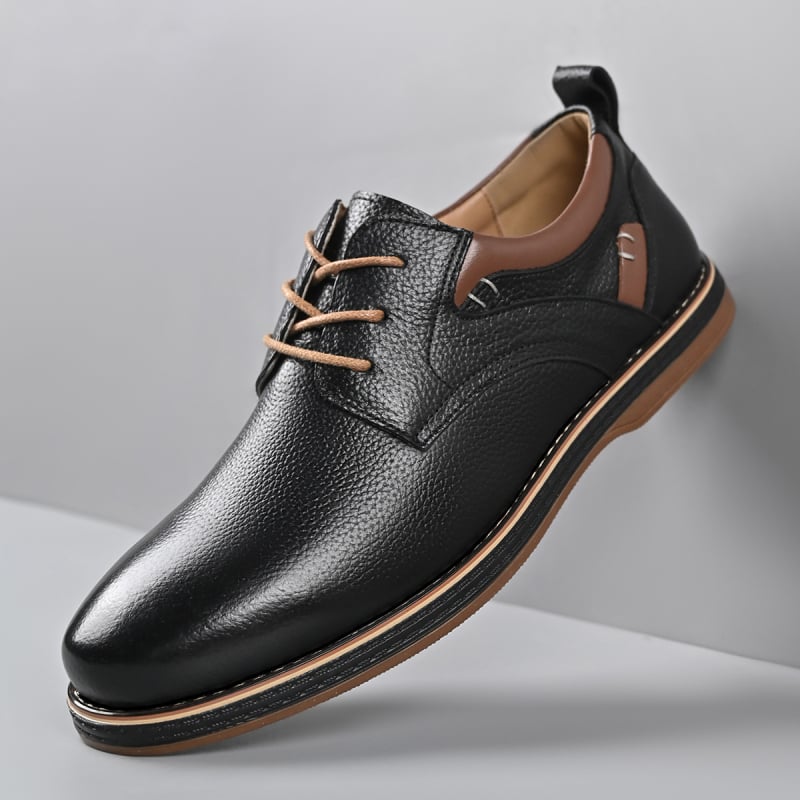 Ανδρικά Παπούτσια από Δέρμα Top Grain για Business Casual, Διαπνοή, Αντιολίσθηση, Απορρόφηση Κραδασμών, Με Κορδόνια στο Μπροστά