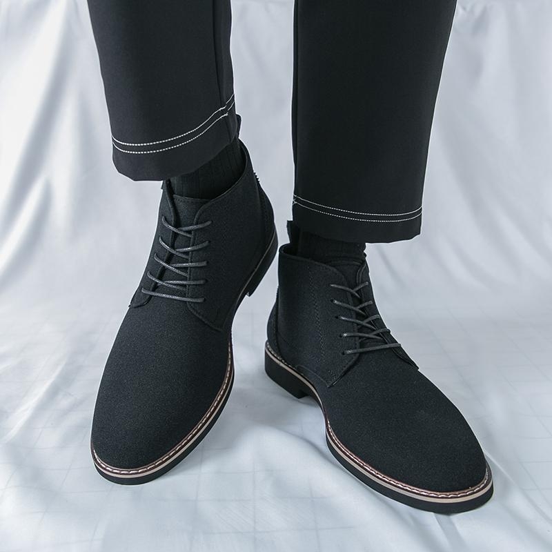 Мъжки кожени обувки – горна част от микрофибърна кожа, подметка от гума, леки, вътрешност с мрежеста подплата, подходящи за четири сезона