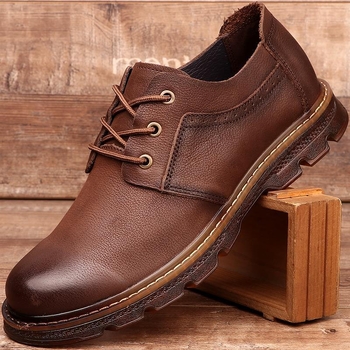 Ανδρικά casual δερμάτινα παπούτσια εξωτερικού, διαπνοή, ιαπωνικό στυλ, στρογγυλή μύτη (Άνω: κορυφαίο δέρμα βοδινού; Εσω: κορυφαίο δέρμα χοιρινού; Σόλα: TPR; Κατασκευή: Goodyear)