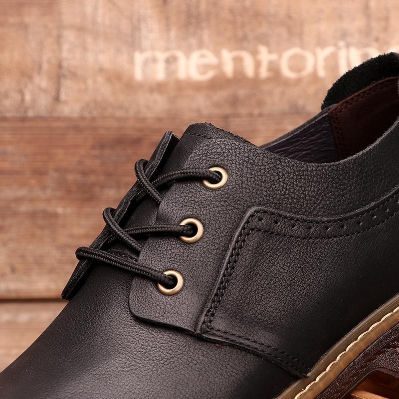 Ανδρικά casual δερμάτινα παπούτσια εξωτερικού, διαπνοή, ιαπωνικό στυλ, στρογγυλή μύτη (Άνω: κορυφαίο δέρμα βοδινού; Εσω: κορυφαίο δέρμα χοιρινού; Σόλα: TPR; Κατασκευή: Goodyear)