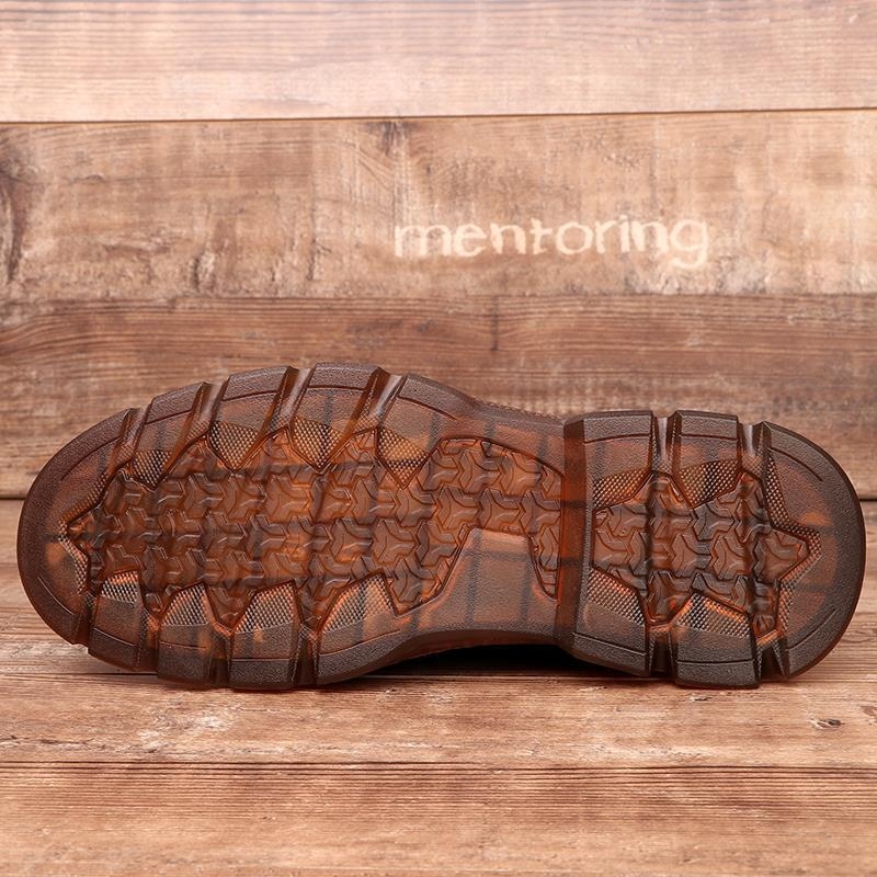 Ανδρικά casual δερμάτινα παπούτσια εξωτερικού, διαπνοή, ιαπωνικό στυλ, στρογγυλή μύτη (Άνω: κορυφαίο δέρμα βοδινού; Εσω: κορυφαίο δέρμα χοιρινού; Σόλα: TPR; Κατασκευή: Goodyear)