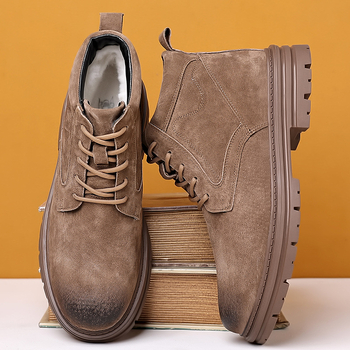 Ανδρικά δερμάτινα μποτάκια, ρετρό στυλ, κατάλληλα για το καλοκαίρι, νέοι 18–40 ετών