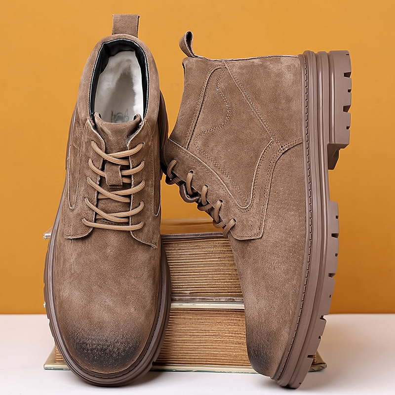 Ανδρικά δερμάτινα μποτάκια, ρετρό στυλ, κατάλληλα για το καλοκαίρι, νέοι 18–40 ετών