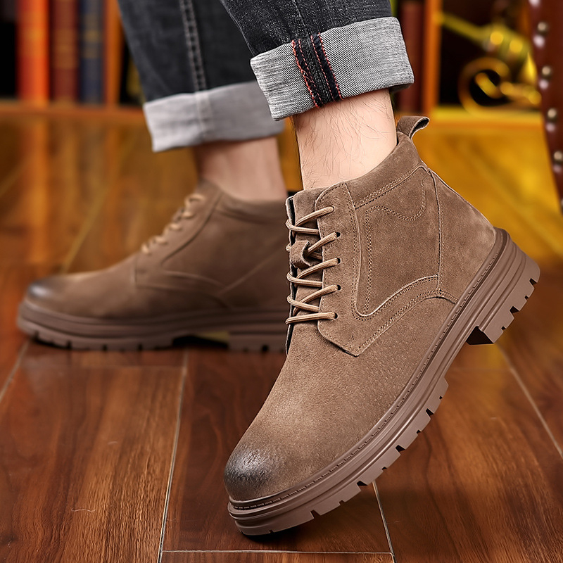 Ανδρικά δερμάτινα μποτάκια, ρετρό στυλ, κατάλληλα για το καλοκαίρι, νέοι 18–40 ετών