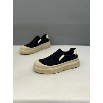 Ανδρικά Παπούτσια PU σε στυλ σουέντ, χαμηλό ύψος, slip-on με λάστιχο, ανθεκτικά στη φθορά, με μυτερό δάχτυλο