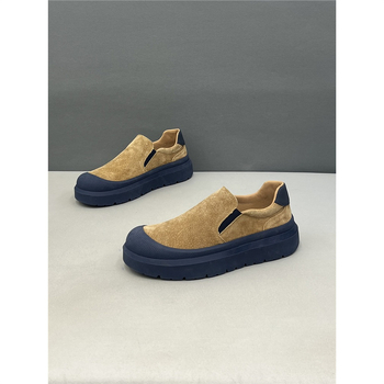 Ανδρικά Παπούτσια PU σε στυλ σουέντ, χαμηλό ύψος, slip-on με λάστιχο, ανθεκτικά στη φθορά, με μυτερό δάχτυλο