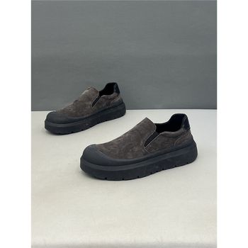 Ανδρικά Παπούτσια PU σε στυλ σουέντ, χαμηλό ύψος, slip-on με λάστιχο, ανθεκτικά στη φθορά, με μυτερό δάχτυλο