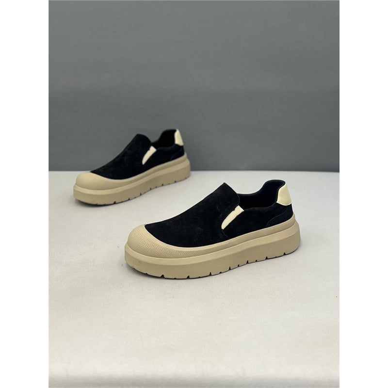 Ανδρικά Παπούτσια PU σε στυλ σουέντ, χαμηλό ύψος, slip-on με λάστιχο, ανθεκτικά στη φθορά, με μυτερό δάχτυλο