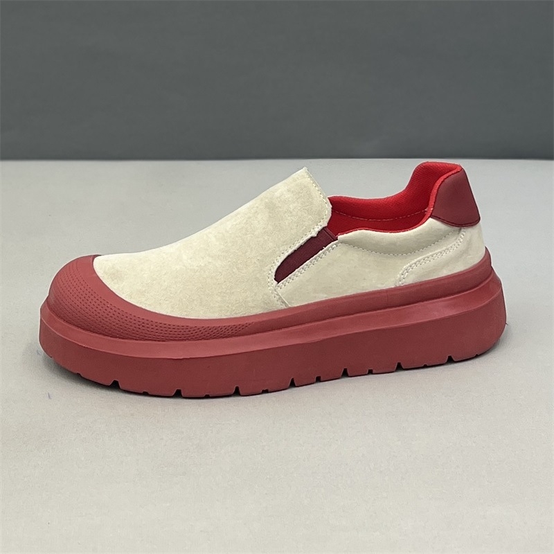 Ανδρικά Παπούτσια PU σε στυλ σουέντ, χαμηλό ύψος, slip-on με λάστιχο, ανθεκτικά στη φθορά, με μυτερό δάχτυλο