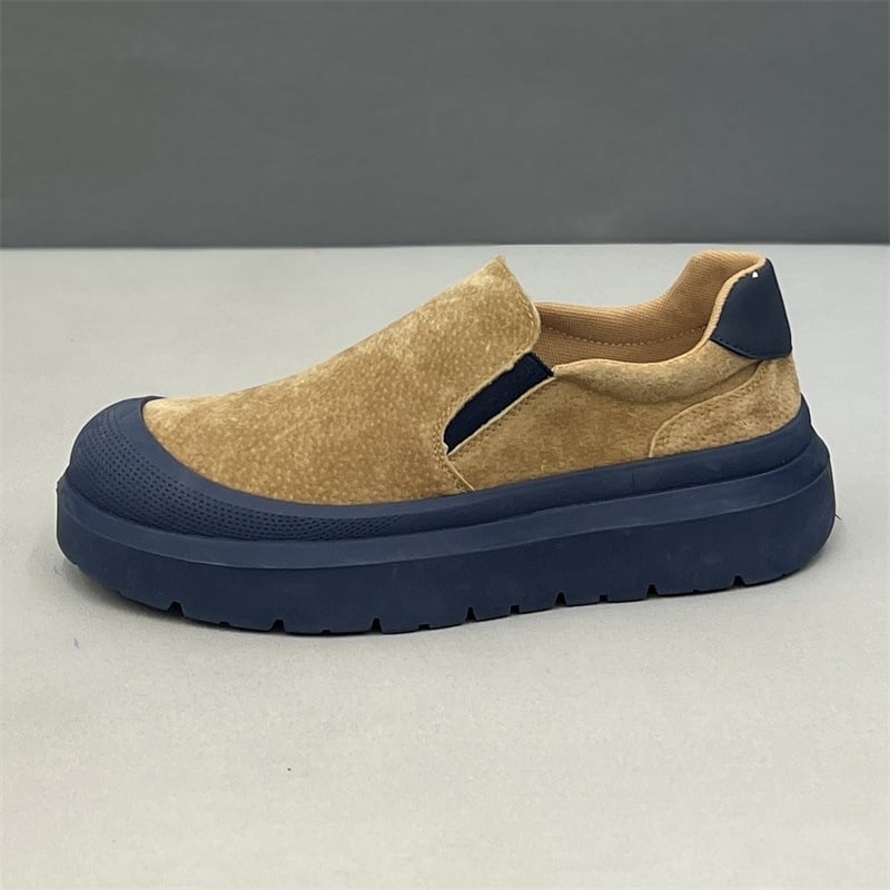 Ανδρικά Παπούτσια PU σε στυλ σουέντ, χαμηλό ύψος, slip-on με λάστιχο, ανθεκτικά στη φθορά, με μυτερό δάχτυλο