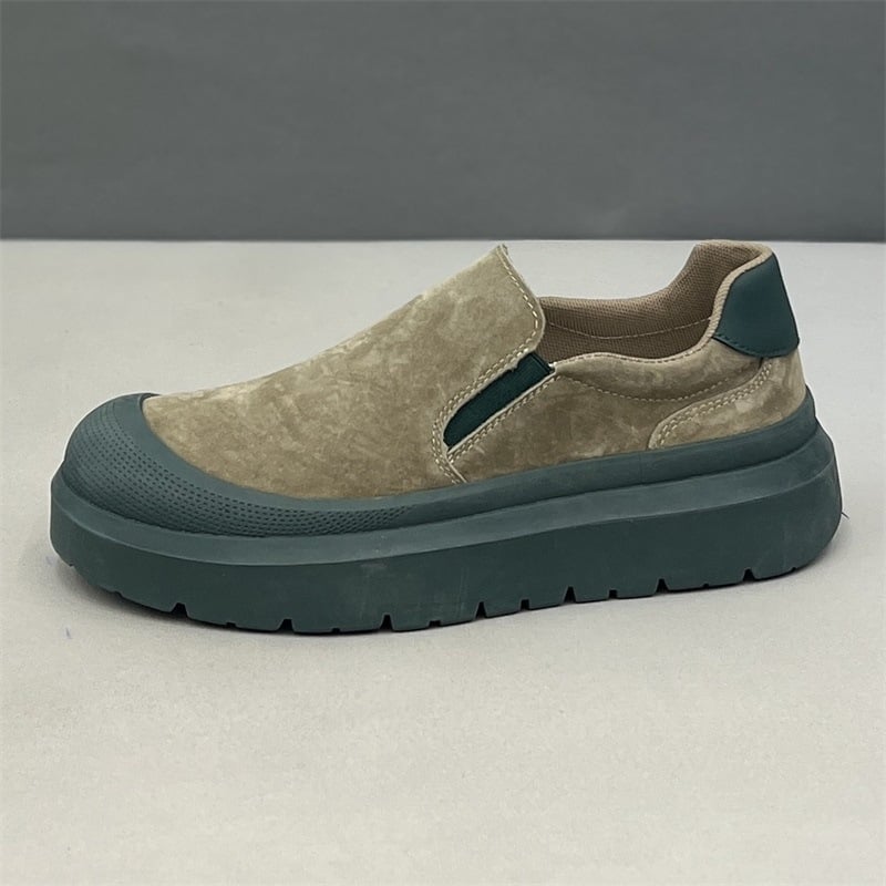 Ανδρικά Παπούτσια PU σε στυλ σουέντ, χαμηλό ύψος, slip-on με λάστιχο, ανθεκτικά στη φθορά, με μυτερό δάχτυλο