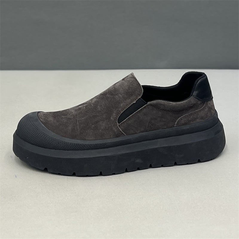 Ανδρικά Παπούτσια PU σε στυλ σουέντ, χαμηλό ύψος, slip-on με λάστιχο, ανθεκτικά στη φθορά, με μυτερό δάχτυλο