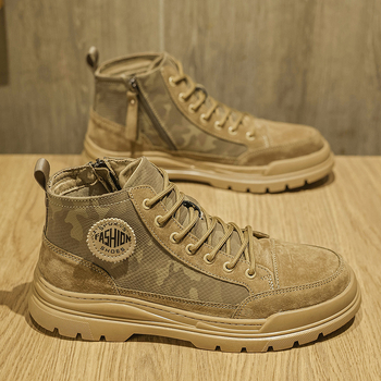 Vīriešu Martin zābaki - rudens, augsti, virsējā daļa no īstas ādas, gumijas zole, pretslīdēšana