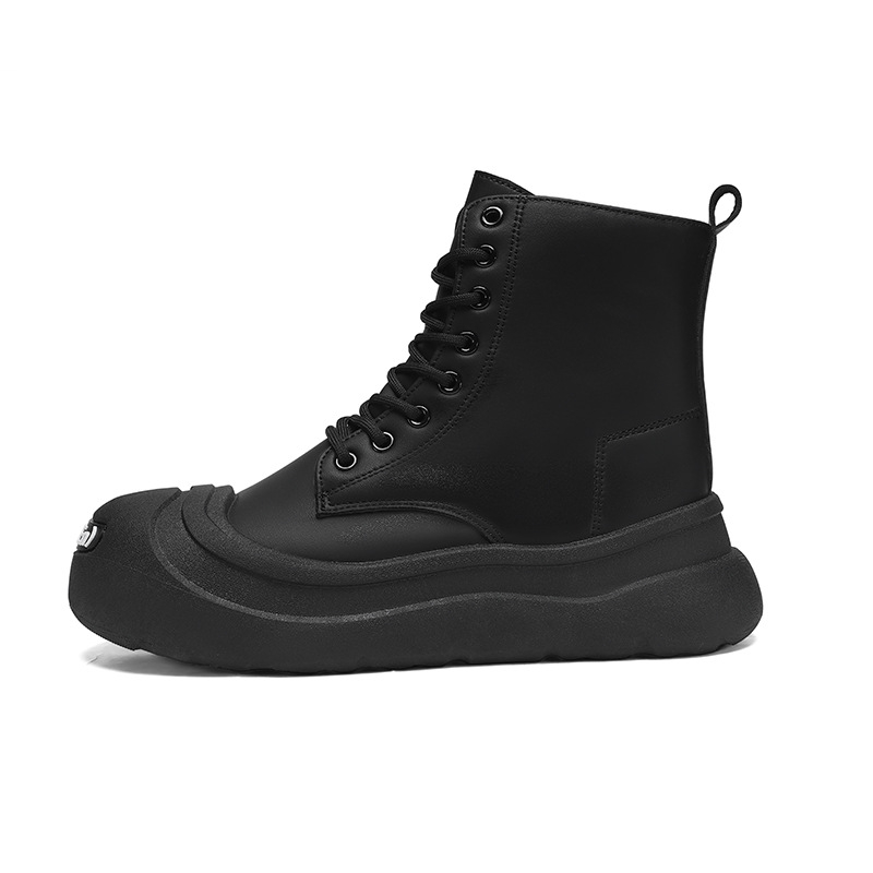 Martin zābaki no ādas, PVC zole, apaļa purngala, vidējā potītes augstums, augstuma palielināšana, siltas ziemas zābaki