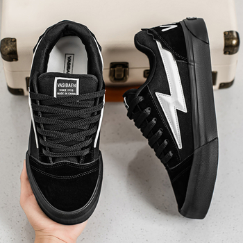 Ανδρικά Παπούτσια Skateboard – στρογγυλός нос, άνω μέρος από μικτά υλικά, καουτσούκ σόλα, κορδόνια, αυξημένη σόλα