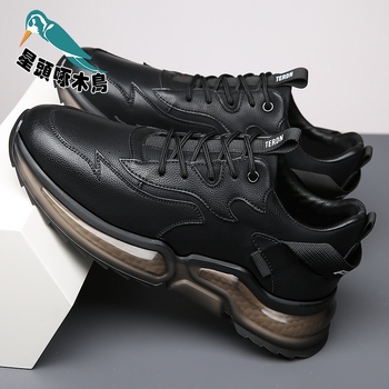 Ανδρικά loafers από γνήσιο δέρμα με σόλα EVA, στρογγυλή μύτη, κορδόνια