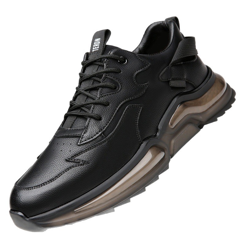 Ανδρικά loafers από γνήσιο δέρμα με σόλα EVA, στρογγυλή μύτη, κορδόνια