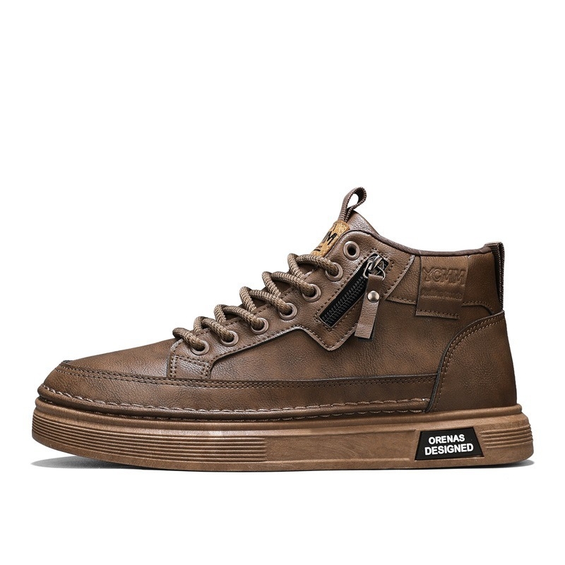 Ανδρικά Υψηλά Αθλητικά Παπούτσια - Άνω μέρος από Μικροΐνες, Καουτσούκ Σόλα, Κυκλικός Δάκτυλος, Χαμηλός Ύψος Τακουνιού 1–3 cm, Απορρόφηση Κρούσεων