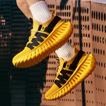 Férfi futócipők – Légáteresztő hálós felsőrész, ütéscsillapítás, fűzővel záródó, gumi talp