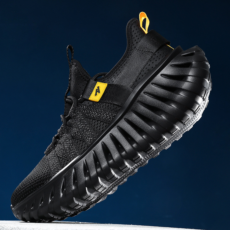 Férfi futócipők – Légáteresztő hálós felsőrész, ütéscsillapítás, fűzővel záródó, gumi talp