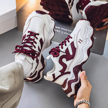 Ανδρικά chunky sneakers - PU επάνω μέρος, καουτσούκ σόλα, αδιάβροχα, αντιολισθητικά, απορρόφηση κραδασμών, διχτυωτή επένδυση