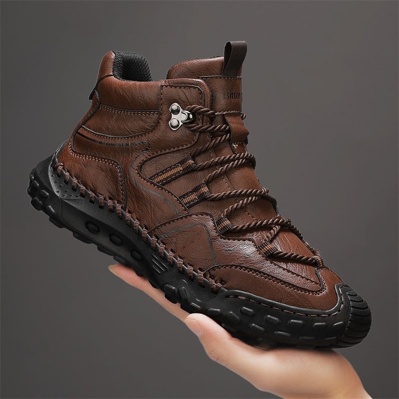 Ανδρικά μποτάκια μεσαίου ύψους, χειμωνιάτικα casual, επάνω μέρος από microfiber, PU πάτος, μεσαίο ύψος shaft, ραφή σόλα