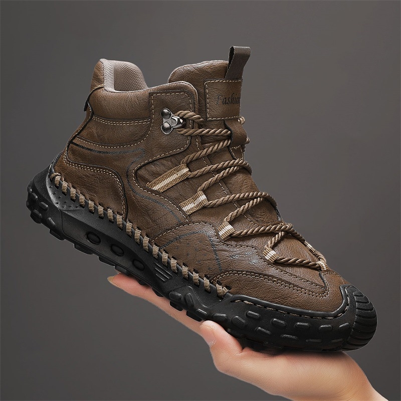 Ανδρικά μποτάκια μεσαίου ύψους, χειμωνιάτικα casual, επάνω μέρος από microfiber, PU πάτος, μεσαίο ύψος shaft, ραφή σόλα