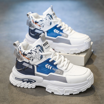 Vīriešu augstās Martins zābaki ziemai – ūdensizturīgs mikrošķiedras augšdaļa, gumijas zole, augsts augšdaļas, zems papēdis