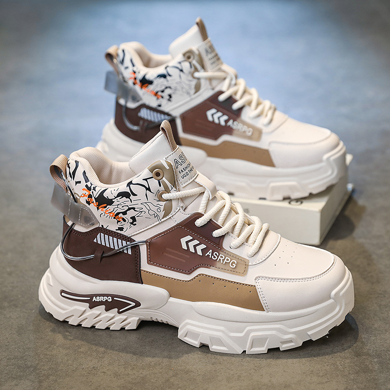 Vīriešu augstās Martins zābaki ziemai – ūdensizturīgs mikrošķiedras augšdaļa, gumijas zole, augsts augšdaļas, zems papēdis