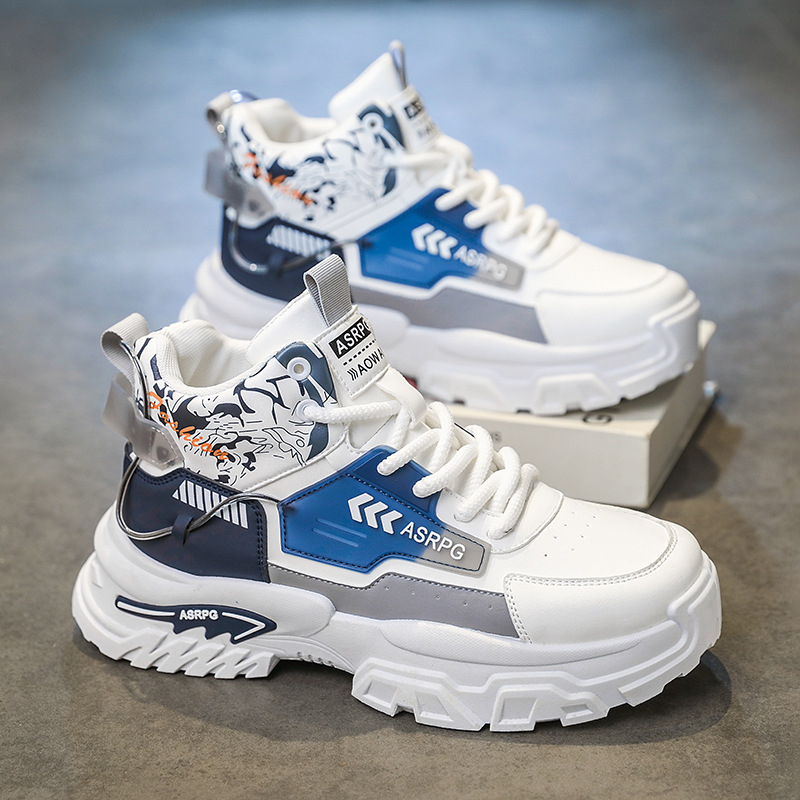 Vīriešu augstās Martins zābaki ziemai – ūdensizturīgs mikrošķiedras augšdaļa, gumijas zole, augsts augšdaļas, zems papēdis