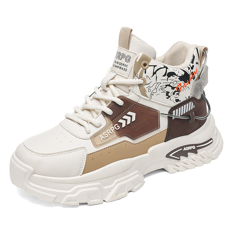 Vīriešu augstās Martins zābaki ziemai – ūdensizturīgs mikrošķiedras augšdaļa, gumijas zole, augsts augšdaļas, zems papēdis