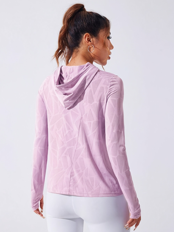 Женска спортна тениска с качулка и дълго покриване на ханша, бързосъхнеща, дишаща, слънцезащитна полиестерна материя, лято 2025