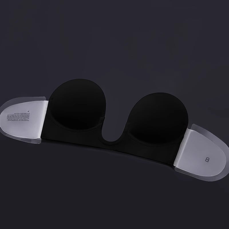 Sutien din silicon, fără bretele, cu aripi laterale, U‑formă, cupa 1/2