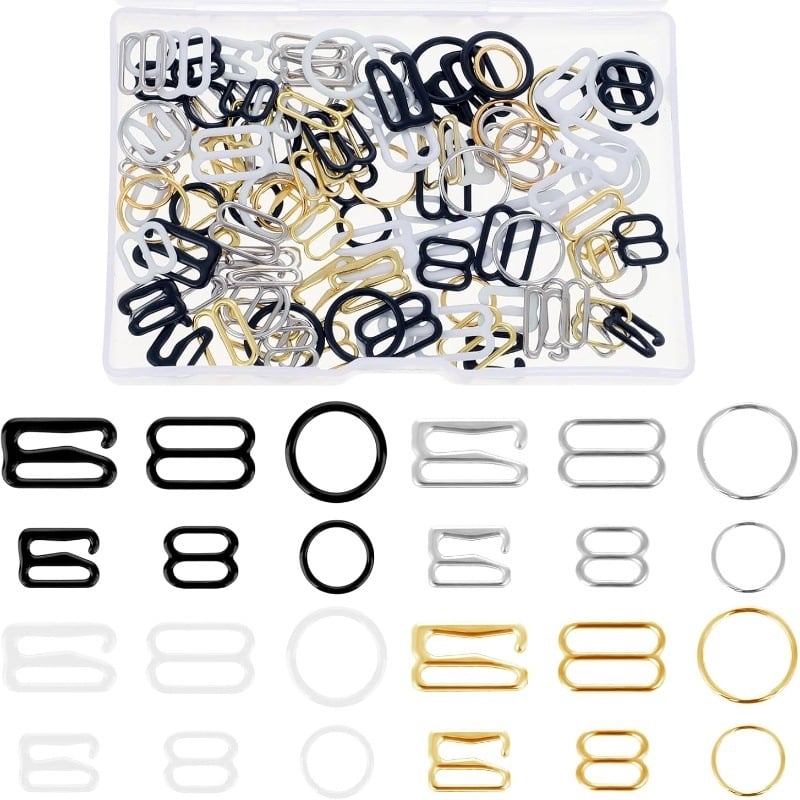 Σετ ρυθμιζόμενων αγκράδων για εσώρουχα – Haizhi Ningmei, μεταλλικά εξαρτήματα, 120 κλιπ, 3 στυλ, 2 κωδικοί