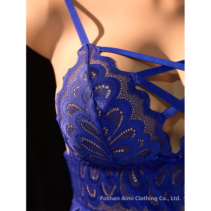 Слип рокля за спане с презрамки спагети, прозрачен дизайн, полиестер 90–95%, ултра тънък плат 81–100 г/м², комплект